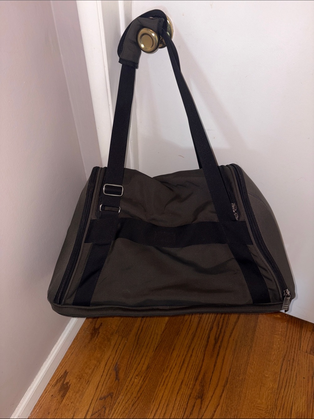 Porsche Travel Duffel Bag in Olive Green with Black Straps. Vintage, 2002